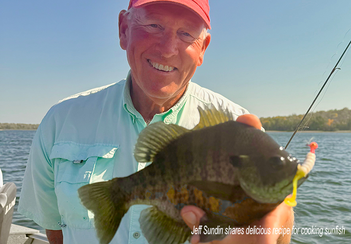 image of hall of fame fishing guide Jeff sundin with large bluegill