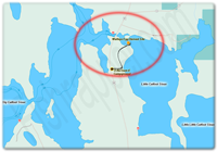 image of map leading to walleye egg harvest location