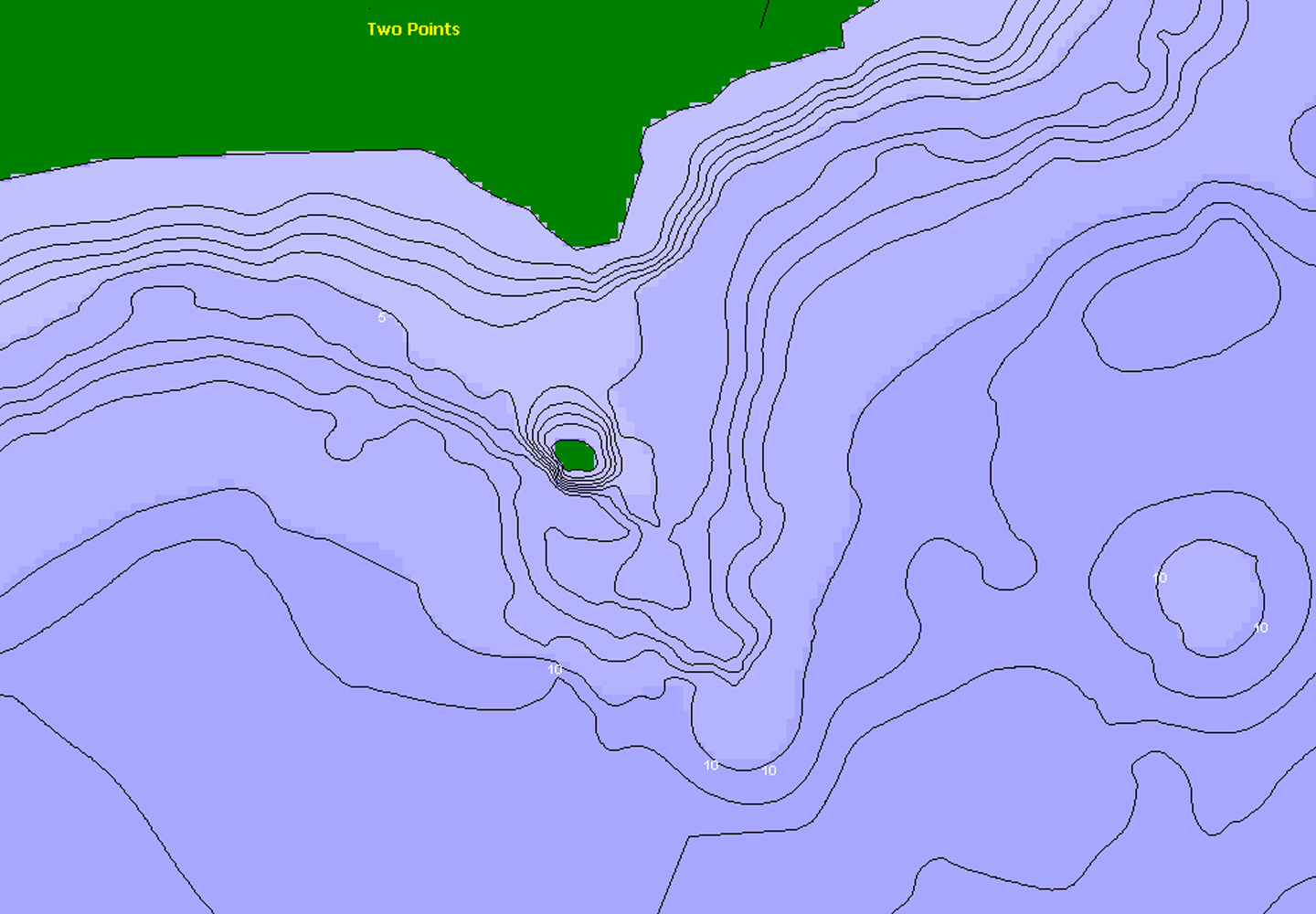 image of lakemap showing two points on leech lake