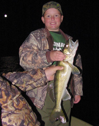 image of walleye caught at night