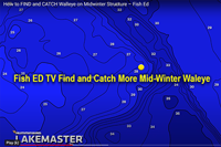 image links to Fish ED TV video about catching mid-winter walleye