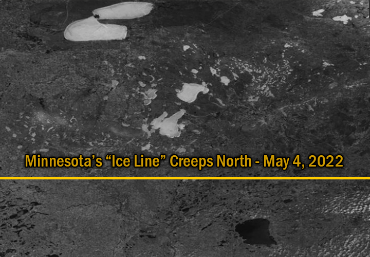 image links to report from north central MN about ice out and DNR Walleye egg take operations.