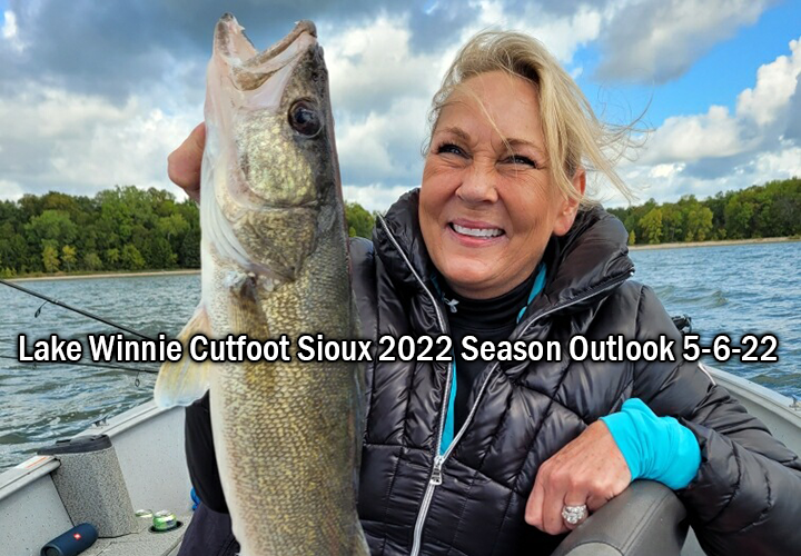 image links to Lake Winnie fishing outlook report for the 2022 season