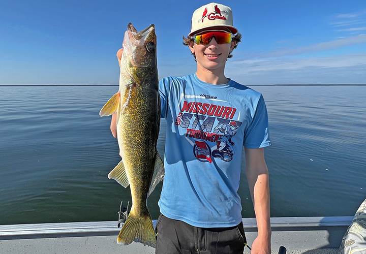Ethan Milius with nice walleye caught on Winnie