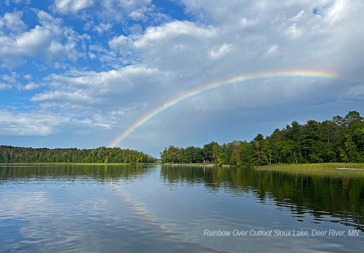 image of rainbow over Cutfoot Sioux Lake