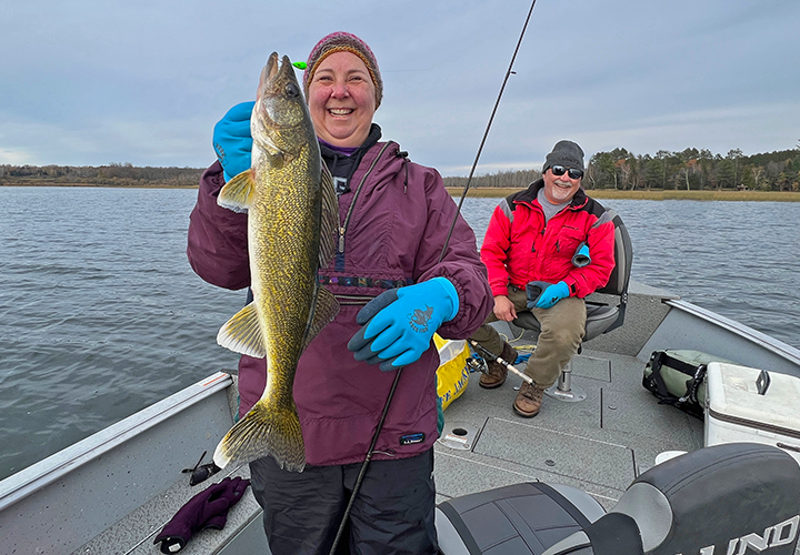 image of Julie Richlen with nice walleye caught near Grand Rapids MN