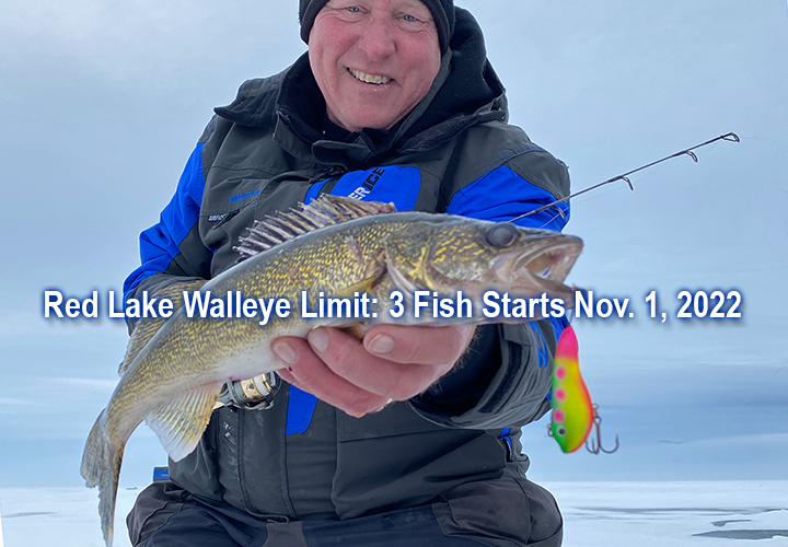 image links to news release about upper red lake walleye limit reduction