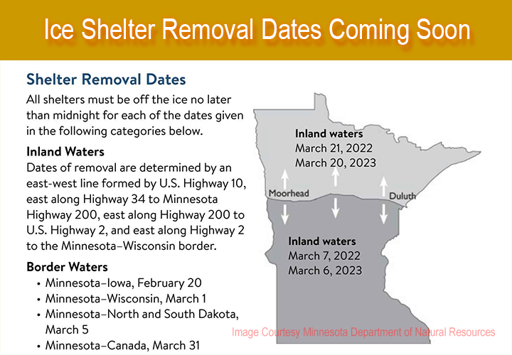 image of Minnesota Ice Shelter Removal Date Map