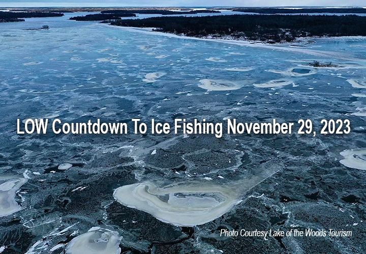 image links to ice fishing report about ice conditions on lake of the woods