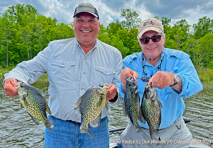 image of Paul Kautza and Dick Williams with big crappies 