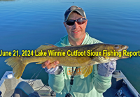 image links to fishing report from Bowen Lodge on Lake Winnibigoshish