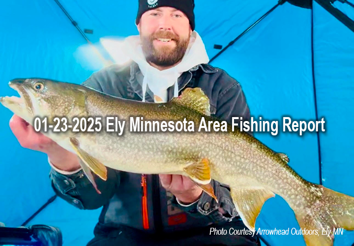 image links to ice fishing report from the Ely Minnesota region