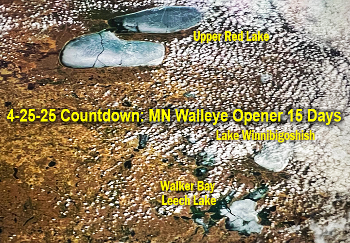 image of satellite view showing ice conditions on Upper Red Lake
