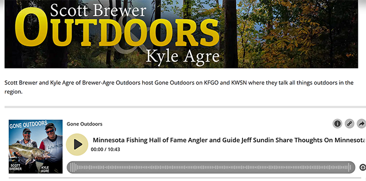 image links to Gone Outdoors Podcast featuring Jeff Sundin with hosts Kyle Agre and Scott Brewer