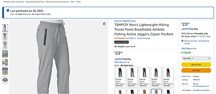 Jeff Sundin recommends thes pant to protect against biting flies