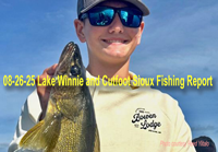image links to bowen lodge fishing report from Lake Winnie and Cutfoot Sioux