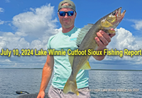 image links to fishing report from Bowen Lodge about Lake Winnie