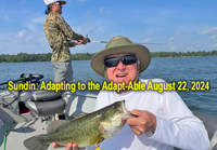 image of Don Hamelka holding nice largemouth bass links to fishing reporet by Jeff Sundin