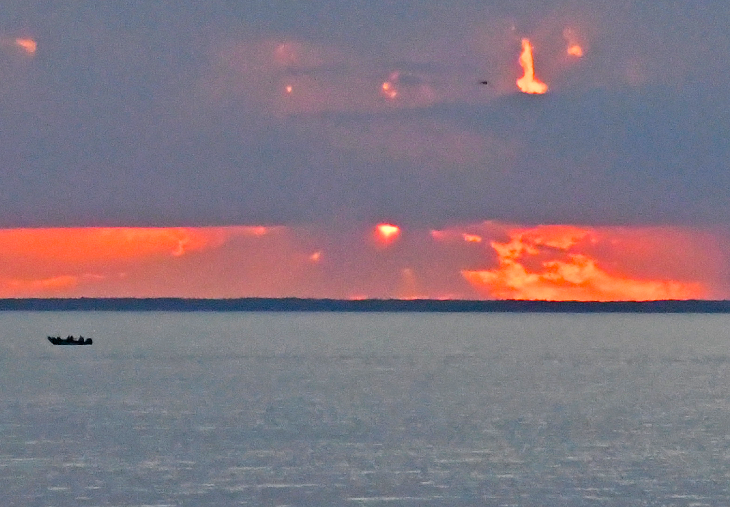 image of sunset at the Birches Landing at Lake Winnie