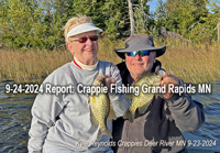 image of Kyle and Karen Reynolds with nice crappies caught near Grand Rapids