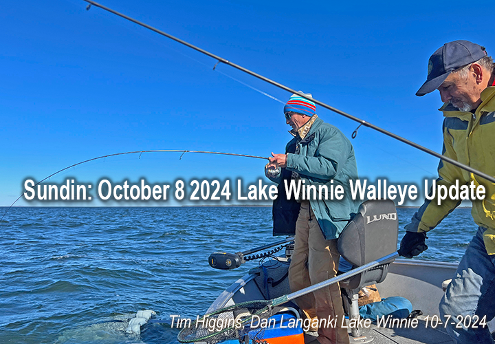 image of Tim Higgins and Dan Langanki walleye fishing on Lake Winnie