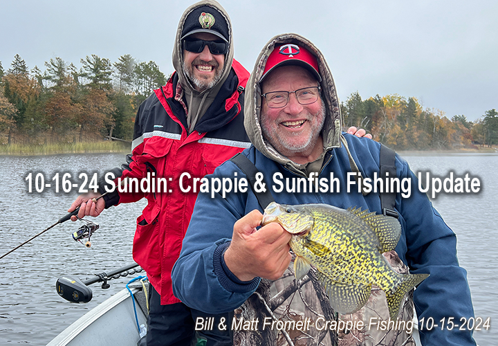 image links to fishing report by Jeff Sundin about fall crappie fishing