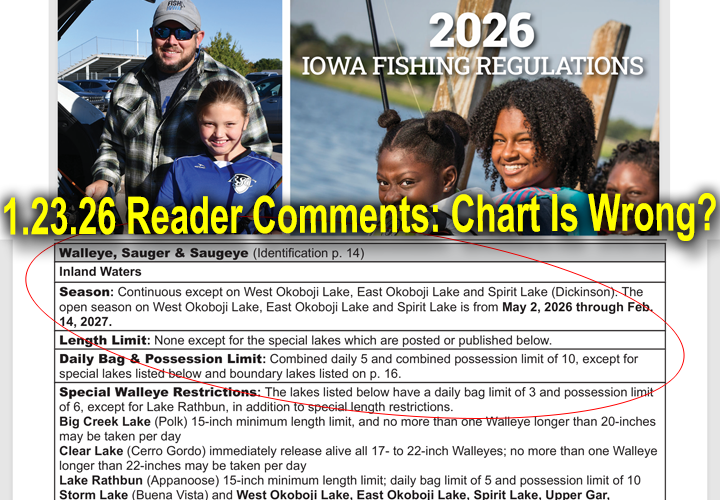 image links to reader comments about walleye limit regulations