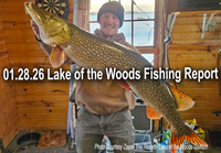 image of woman with nice walleye caught on lake of the woods