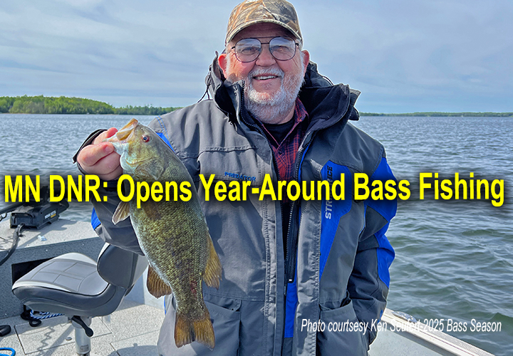 image links to news announcement about year around bass fising season in Minnesota
