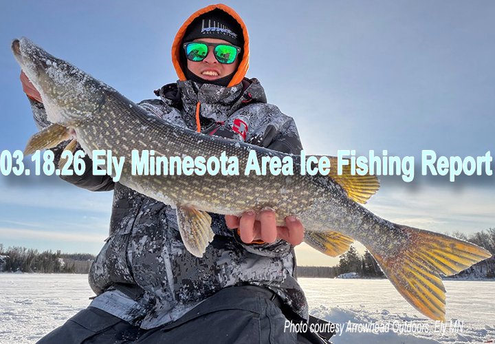 image links to ice fishing report from the Ely Minnesota region