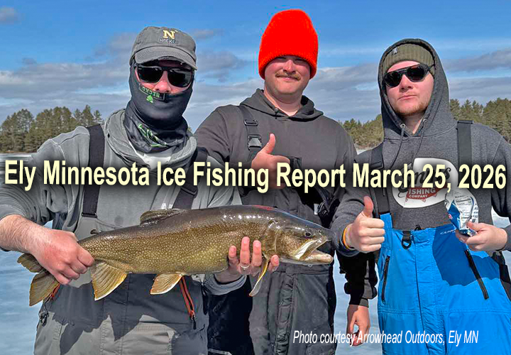 image links to ice fishing report from the Ely Minnesota region