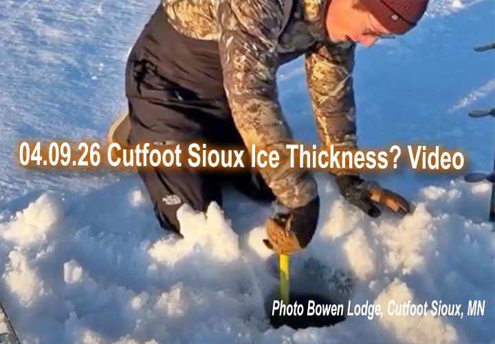 image links to ice conditions report from Bowen Lodge on Cutfoot Sioux