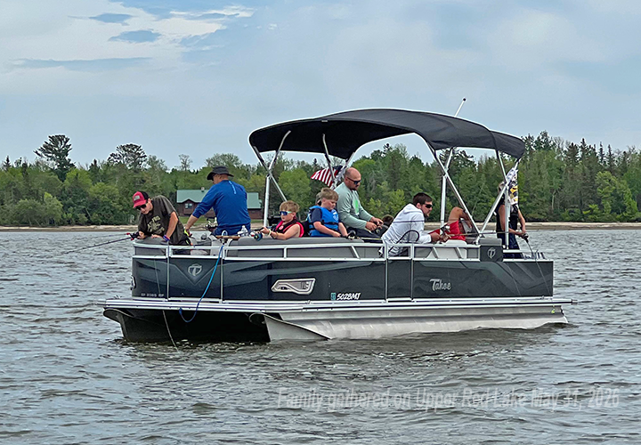 image of family fishing gathering on Upper Red Lake 