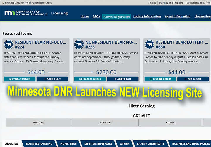 image links to news release from Minnesota DNR about new website for online license sles
