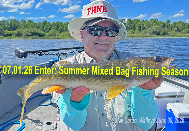image links to fishing report by Jeff Sundin about the beginning of summertime walleye fishing