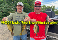 image of CJ and Jack Nilson with mixed bag of fish