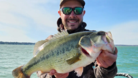 image links to fishing article about methods for catching bass just after ice-out